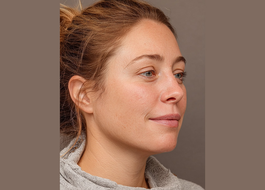 After Face Fat Reduction Treatment