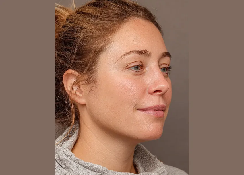 After Face Fat Reduction Treatment